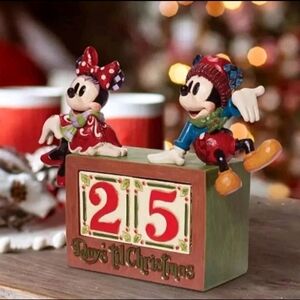 NIB Jim Shore Disney Traditions Mickey & Minnie Christmas Countdown Blocks